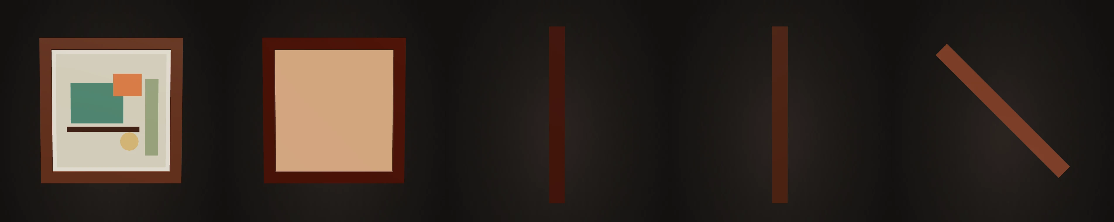Wall art, small rendered from front, back, left, right and top for the five-view audit.