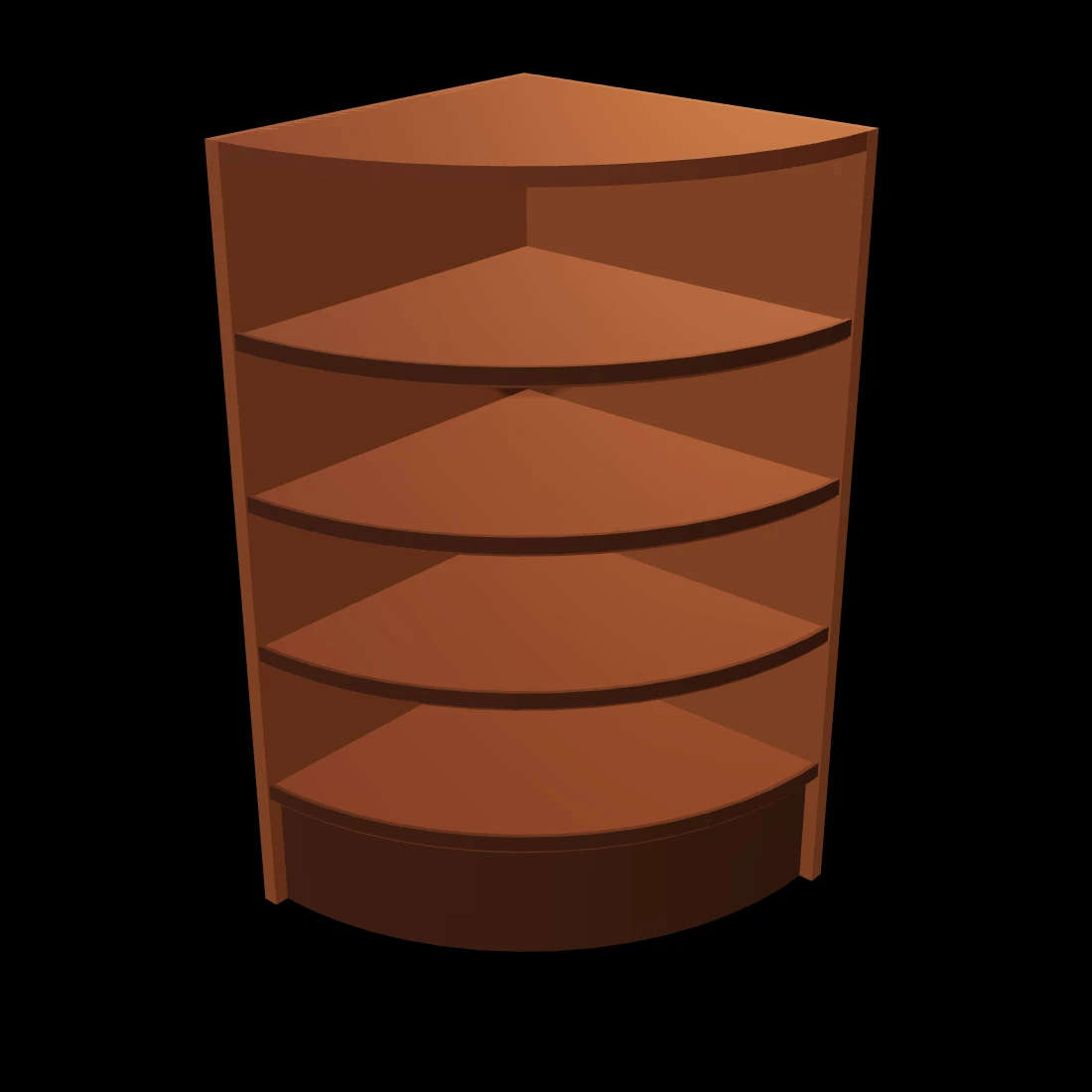 Corner shelf — studio render