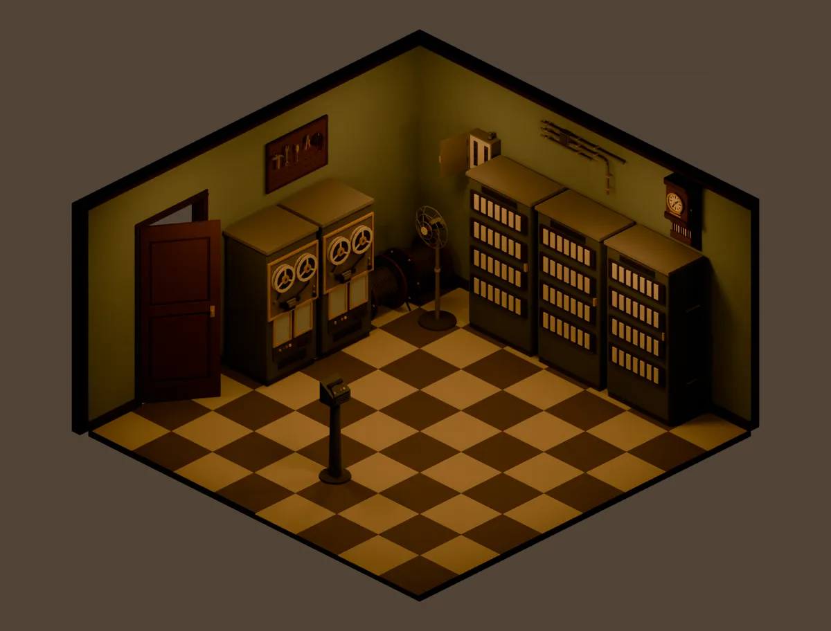 Machine room — studio render